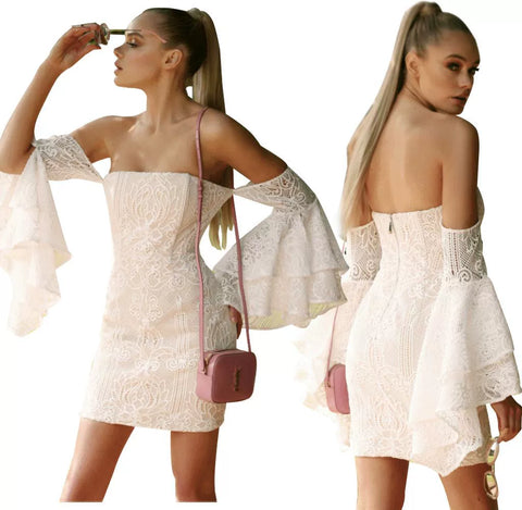 Trendy Off The Shoulder Lace Party Dress