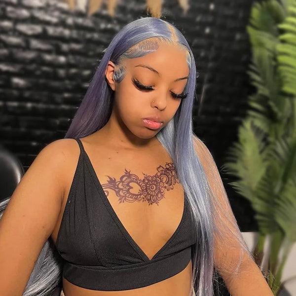 Trendy Remy Transparent Silver/ Gray Lace Frontal Wig