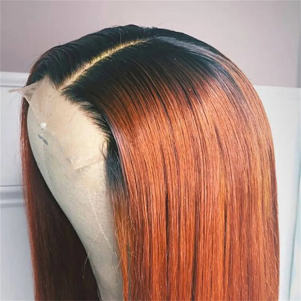 Trendy Ombre Straight Lace Frontal Human Hair Wig