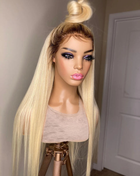 Trendy Brazilian Virgin Lace Frontal Human Hair Wig With Closure