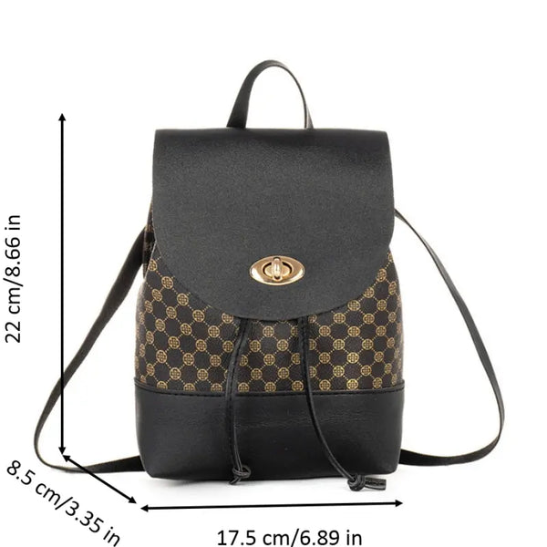 Trendy Faux Leather Purse Backpack