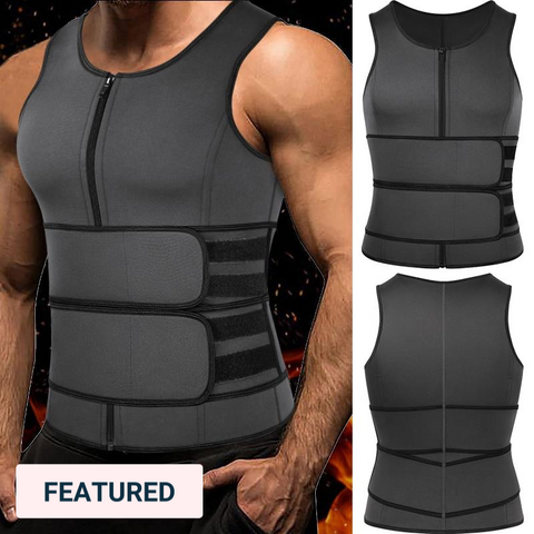 Trendy Workout Sauna Vest Tank With Double Zipper Body Shaper For Men