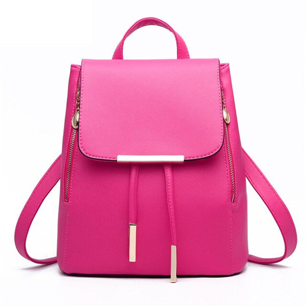 Trendy Artificial Leather Floral Backpack