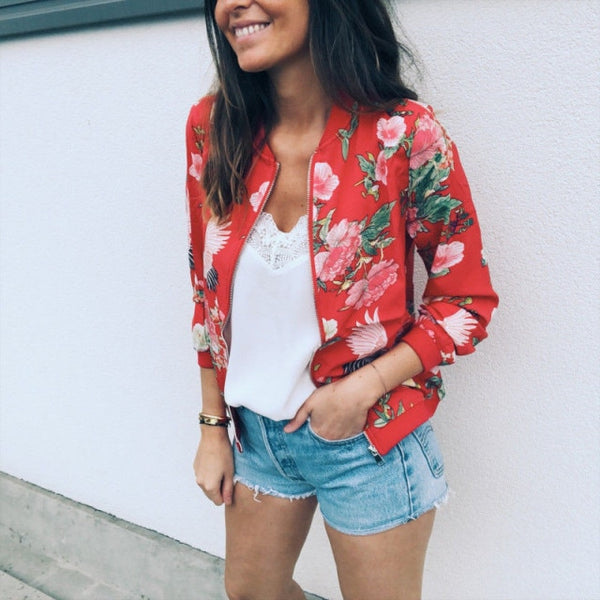 Trendy Floral Long Sleeve Fashion Casual Jacket