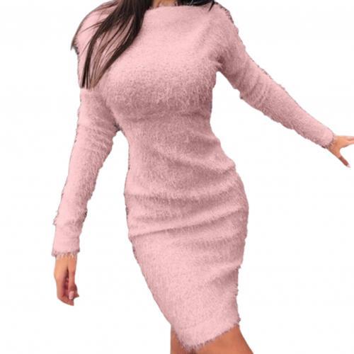Trendy Long Sleeve Cashmere Sweater Dress
