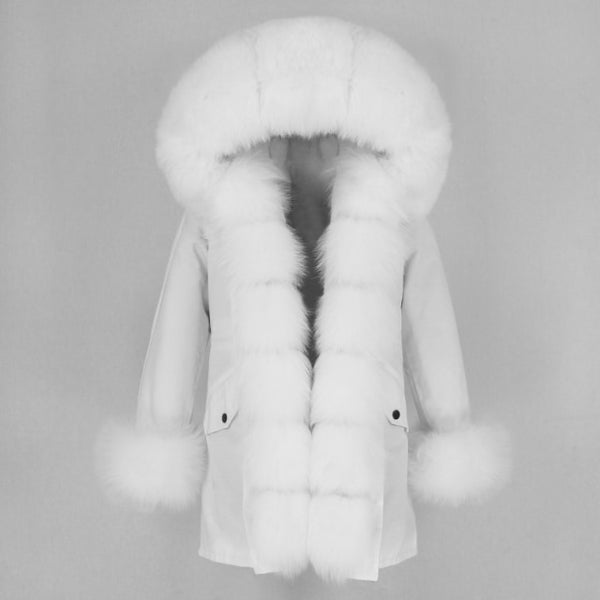 Trendy Winter Fox Fur Collar Coat