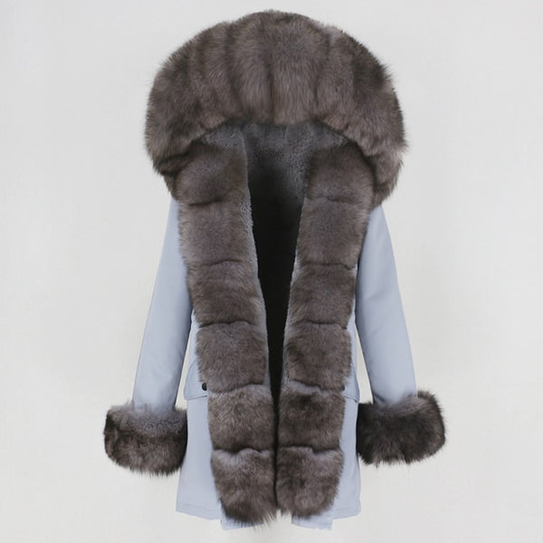 Trendy Winter Fox Fur Collar Coat