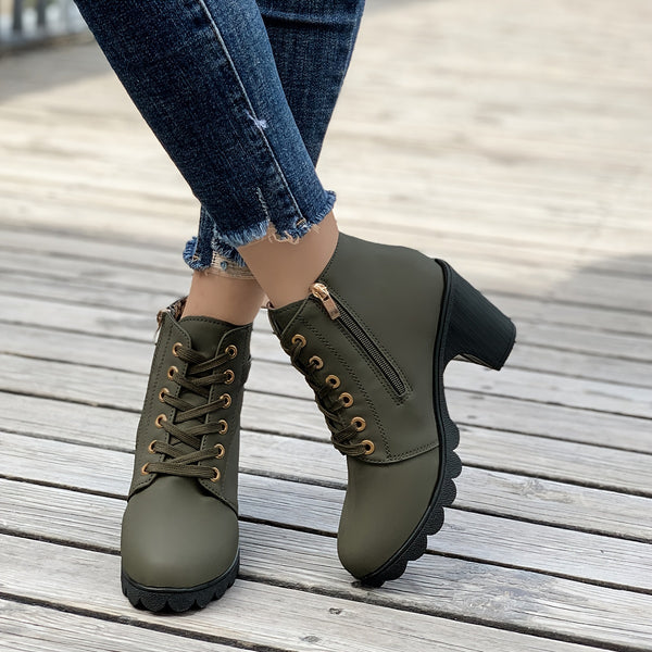Trendy Faux Suede Chunky Boot Heels