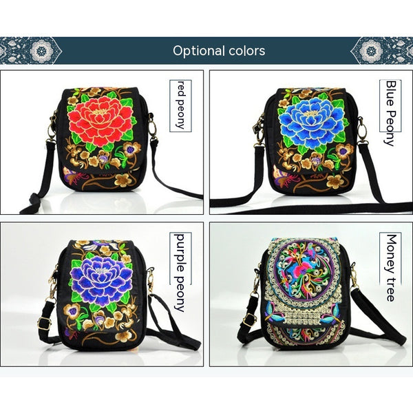 Trendy Embroidered Messenger Handbag