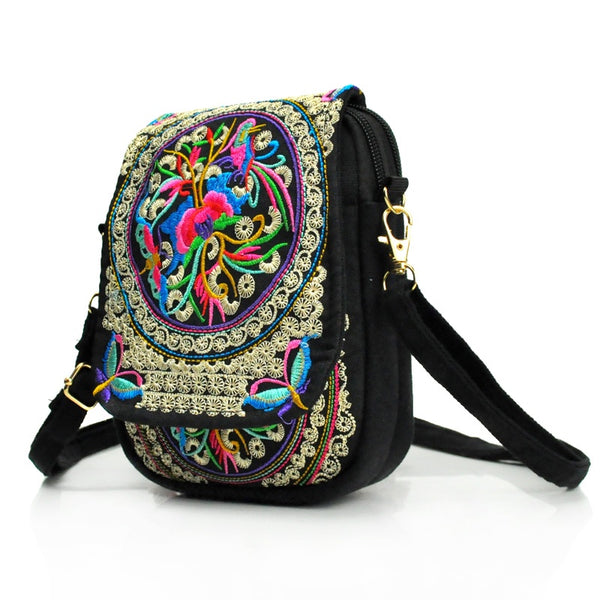 Trendy Embroidered Messenger Handbag