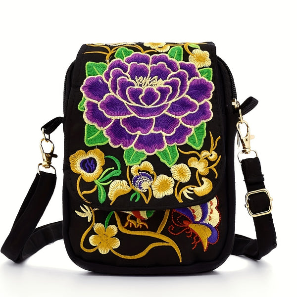 Trendy Embroidered Messenger Handbag