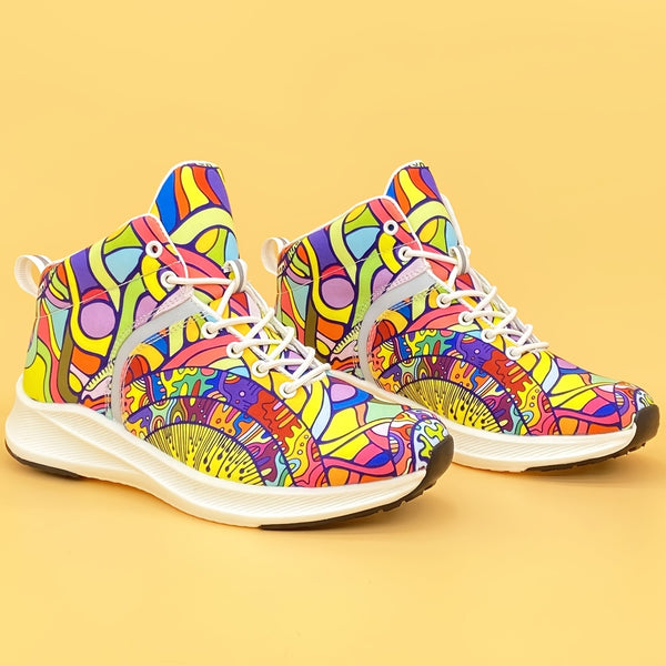 Trendy Hand Painted Cartoon Reflective Sneakers