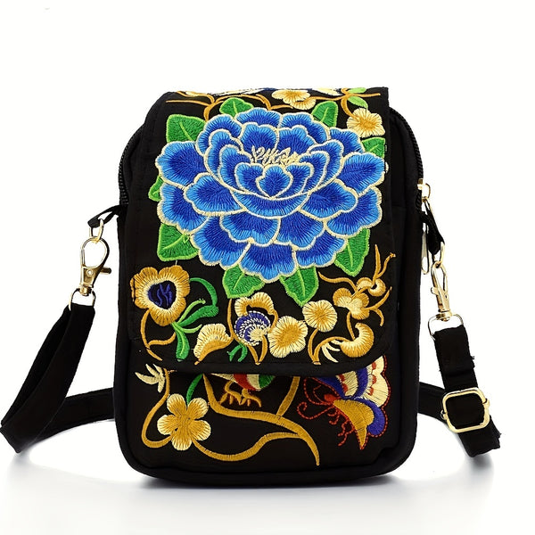 Trendy Embroidered Messenger Handbag