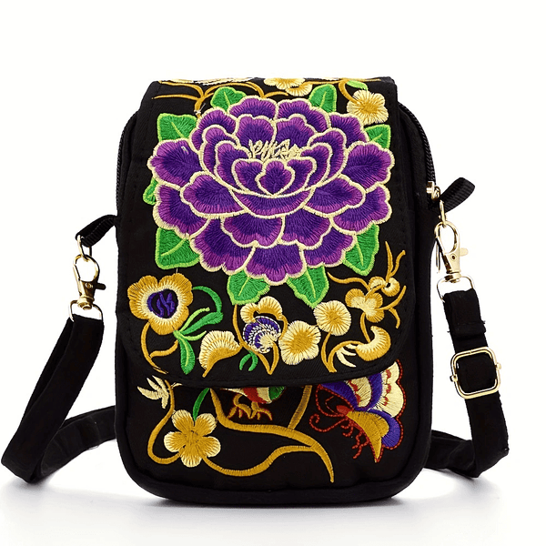 Trendy Embroidered Messenger Handbag