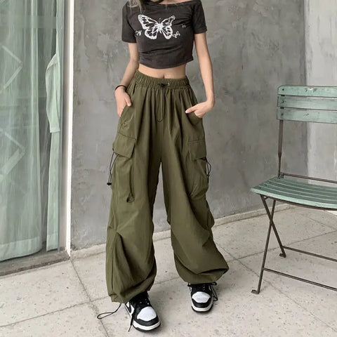 Trendy Casual Low Waist Baggy Cargo Joggers