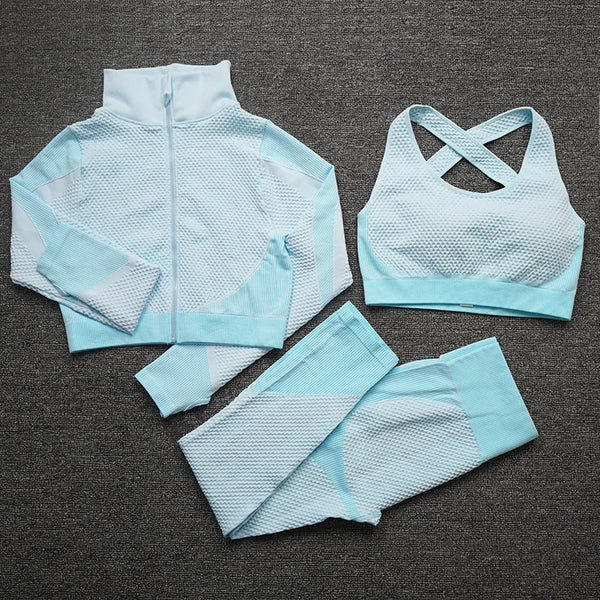 Trendy Workout Yoga Crop Top And Bottom Set