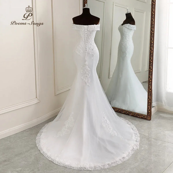 Trendy Mermaid White Wedding Gown