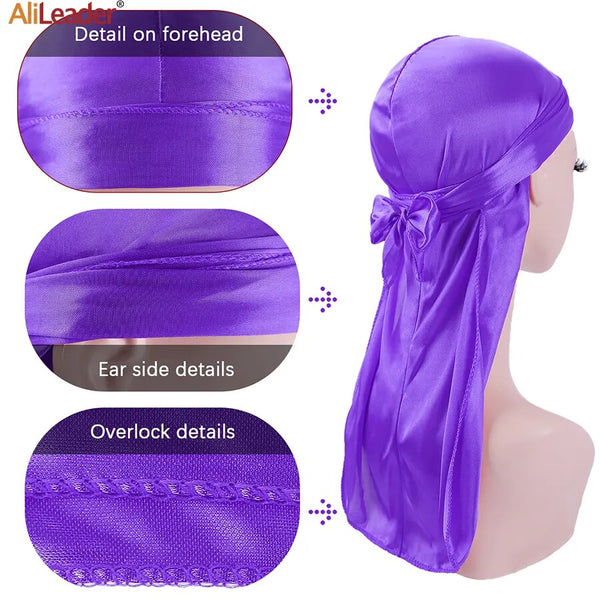 Trendy Silky Durags With Extra Long Tail