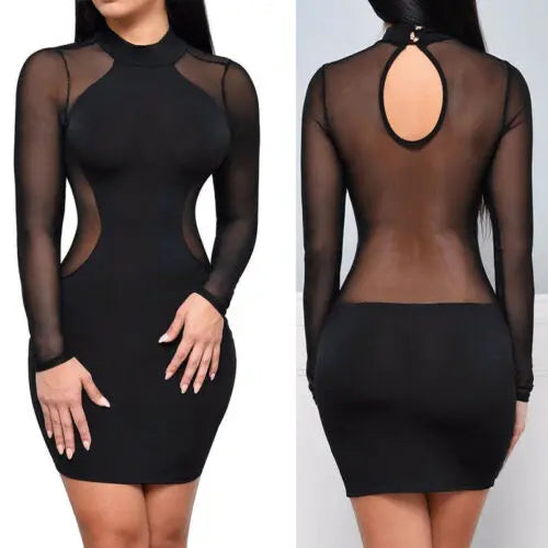 Trendy Casual Long Sleeve Backless Party Dress