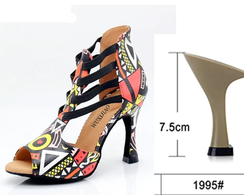 Trendy Geometric Salsa Dance Inspired Heels