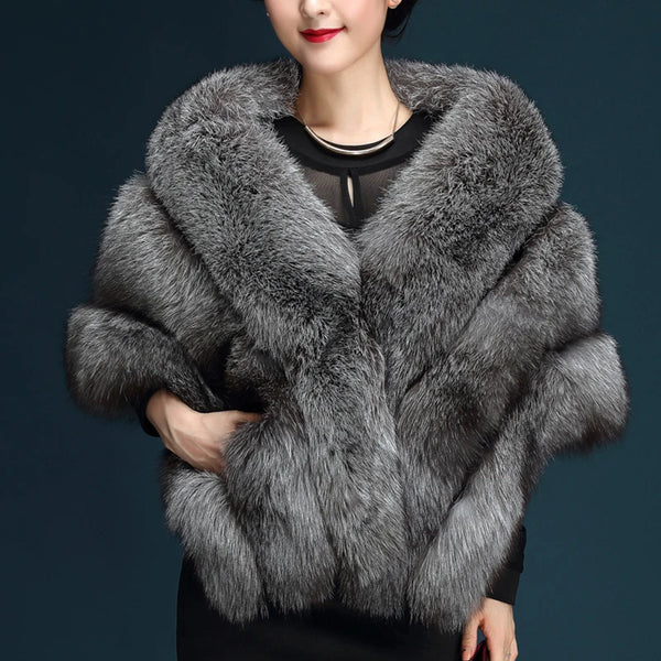 Trendy Faux Fur Layered Shawl