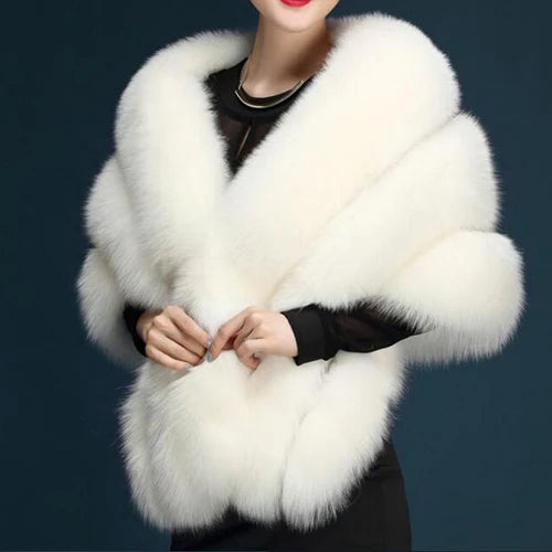 Trendy Faux Fur Layered Shawl