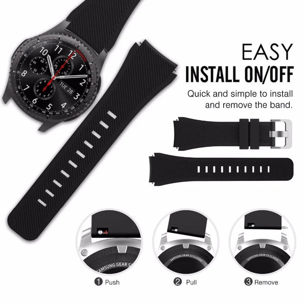 Trendy Silicone 22mm 20mm Strap For Samsung Galaxy Watch