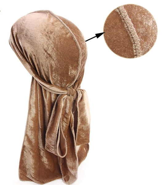 Trendy Suede Durag Turban Hair Scarf