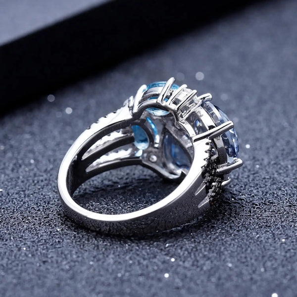 GEM'S BALLET Natural Mystic Quartz Topaz Rings Fine Jewelry 925 Sterling Silver Gemstone Candy Ring for Women Bijoux