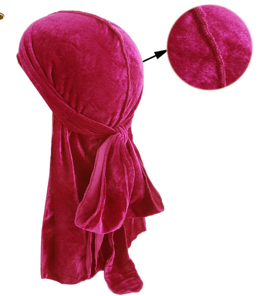 Trendy Suede Durag Turban Hair Scarf