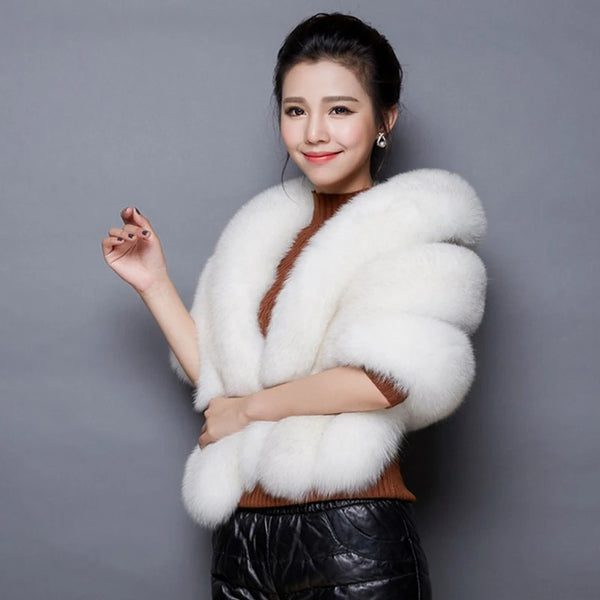 Trendy Faux Fur Layered Shawl