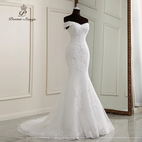 Trendy Mermaid White Wedding Gown