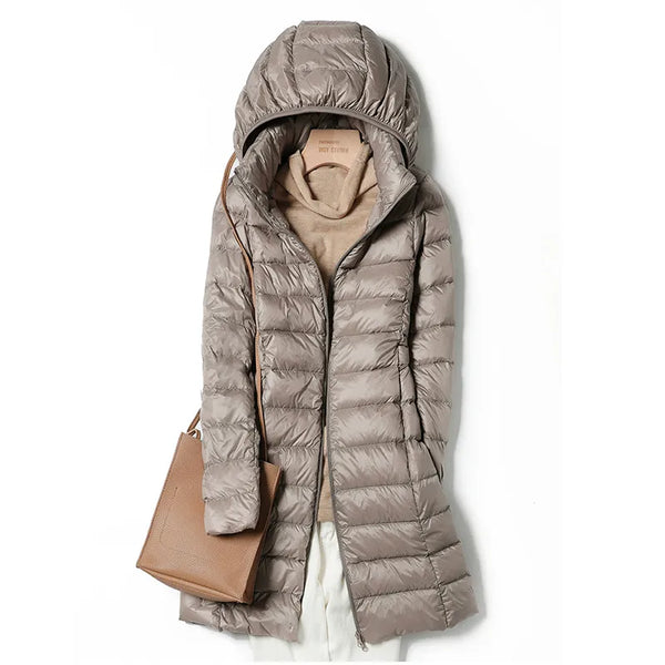 Trendy Puffer Long Jacket With Detachable Hood