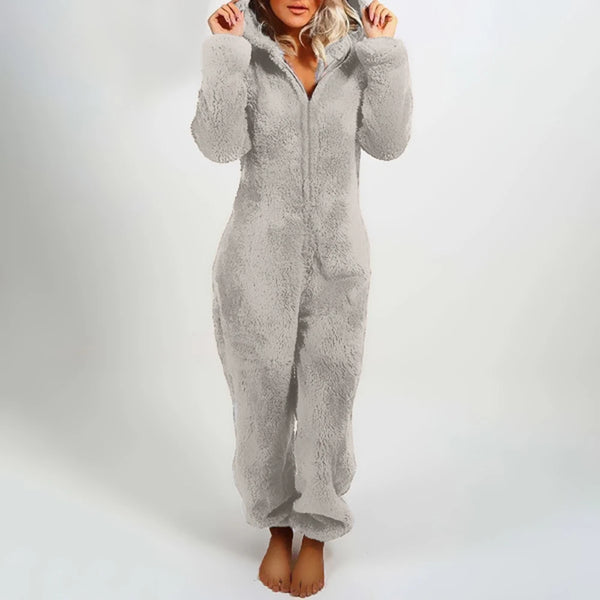 Trendy Plush Jumpsuit Pajamas Long-Sleeve