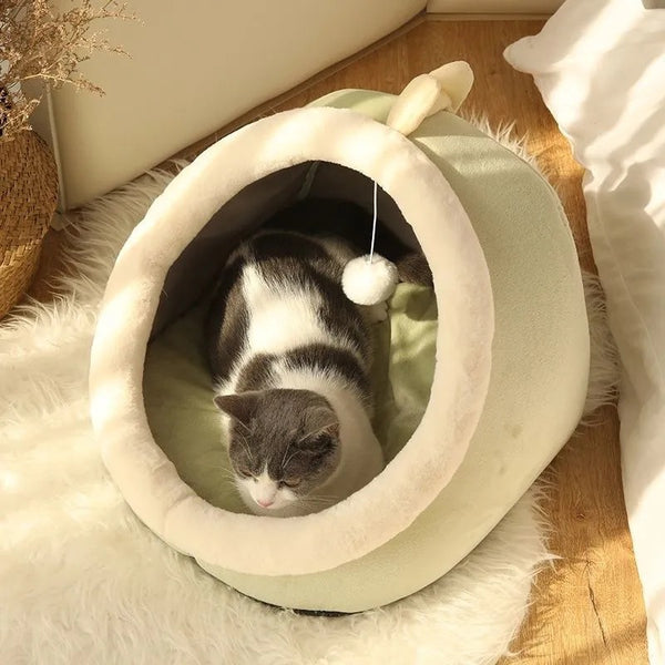 Trendy Cozy Washable Cat  Cave  Bed