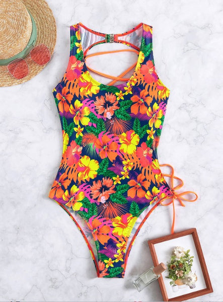 Trendy Floral One Piece Swimsuit