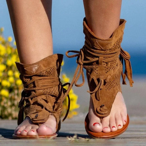 Trendy Gladiator Casual Tassel  Retro Sandal Boots