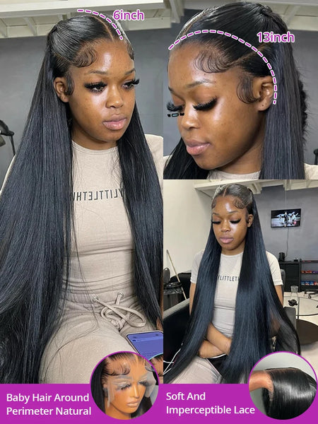 Trendy Human Egyptian Goddess Bone Straight Lace Wig