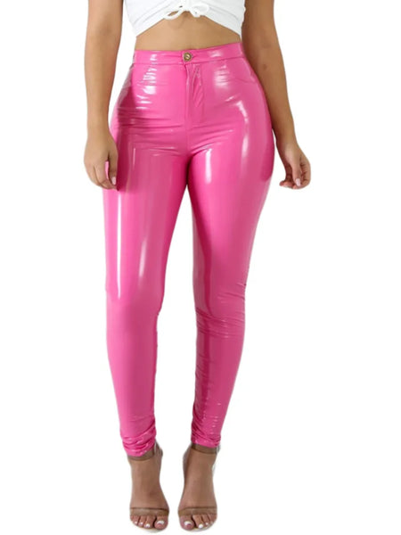 Trendy Latex High Waist Pants