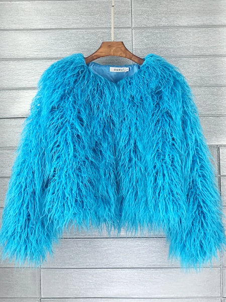 Trendy Faux Fur Shaggy Fluffy Coat