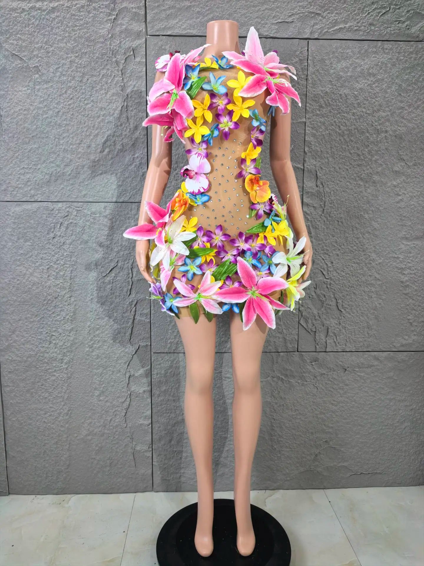 Trendy Floral Banquet Party Dress