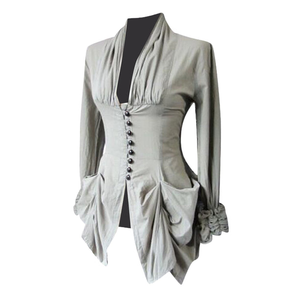 Trendy Gothic Ruffled Medieval Inspired Blouse