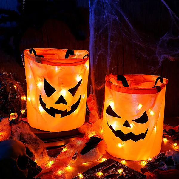 Trendy Halloween Led Light Trick Or Treat Candy Bag