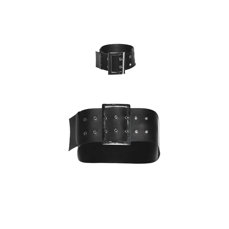 Sylcue Retro Rivet Black Mysterious Sexy Trendy Personality All-match High Street Avant-garde Cool Women's Rigid Chest Wrap Vest