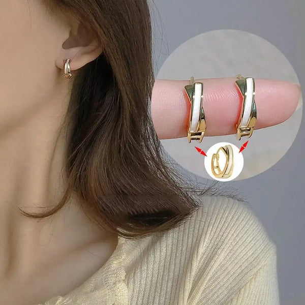 925 Silver Needle Korean Fashion Crystal Heart Earrings For Women Jewelry 2025 Trending New Luxury Women's Hoop Earrings Brincos