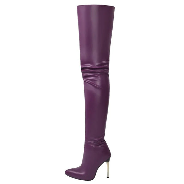 Trendy Over The Knee Patent Leather Stilettos Boots