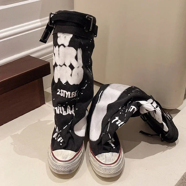 Trendy High Top Flat Platform Sneakers
