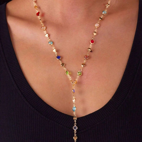 Trendy Geometric Pearl Drip Single Necklace