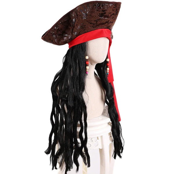 Trendy Halloween Caribbean Pirate Hat Wig