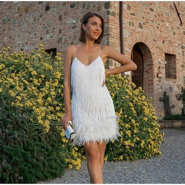 Trendy Fringed Tassel Mini Party Dress
